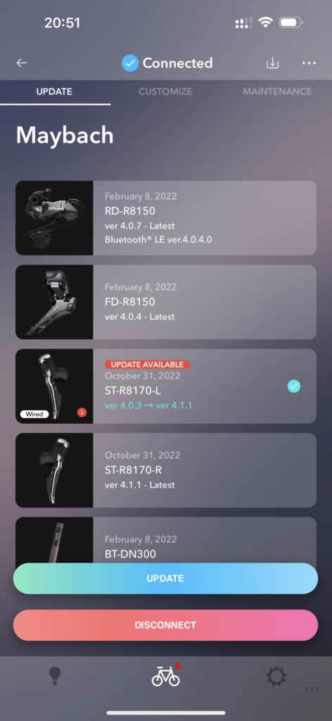 Shimano Ultegra 8100 Di2 update